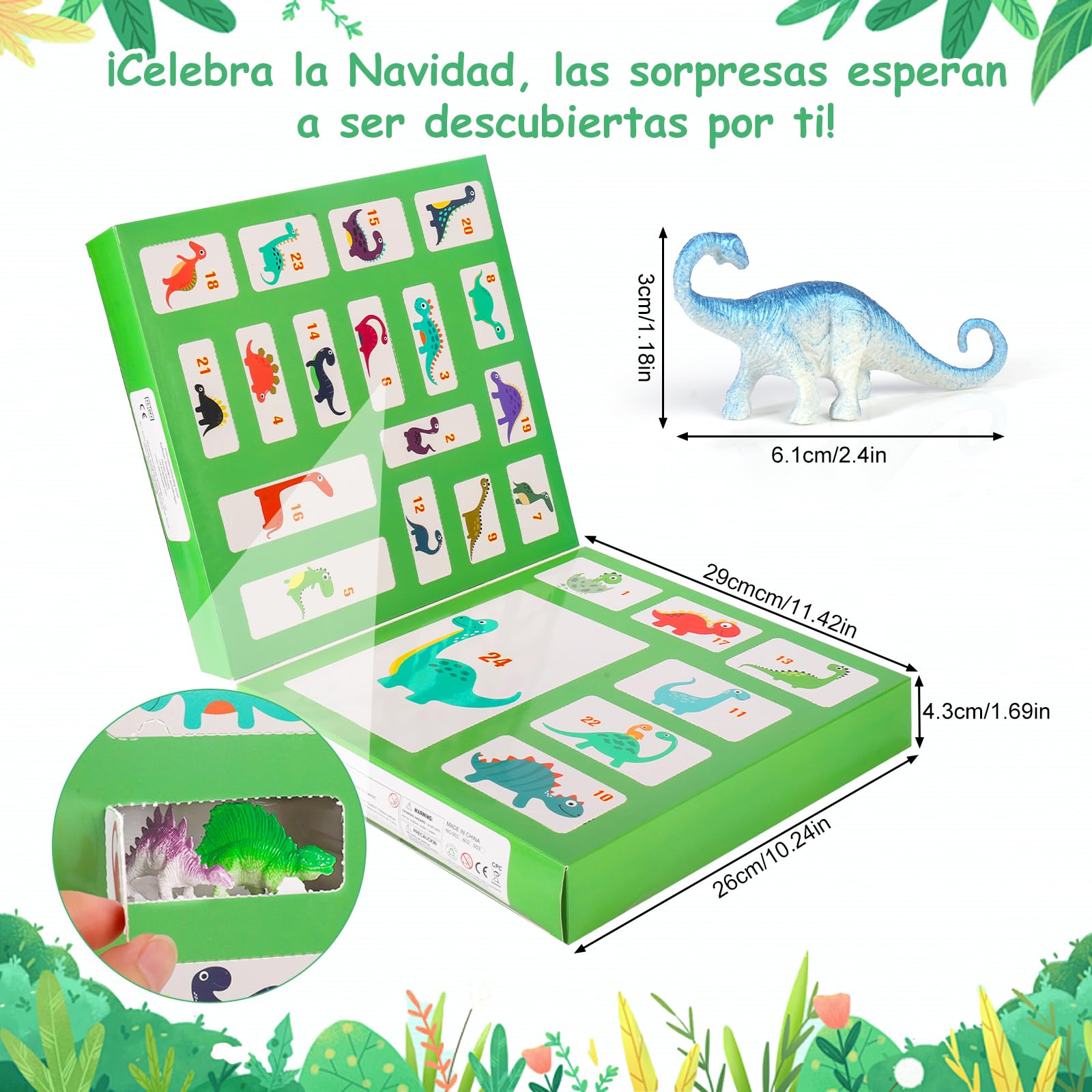 OKYUK Calendario de Adviento, Calendario Adviento de Dinosaurios para Niños con 16 Dinosaurios Únicos, Calendario Juguetes para Niños de 3 Años en Adelante