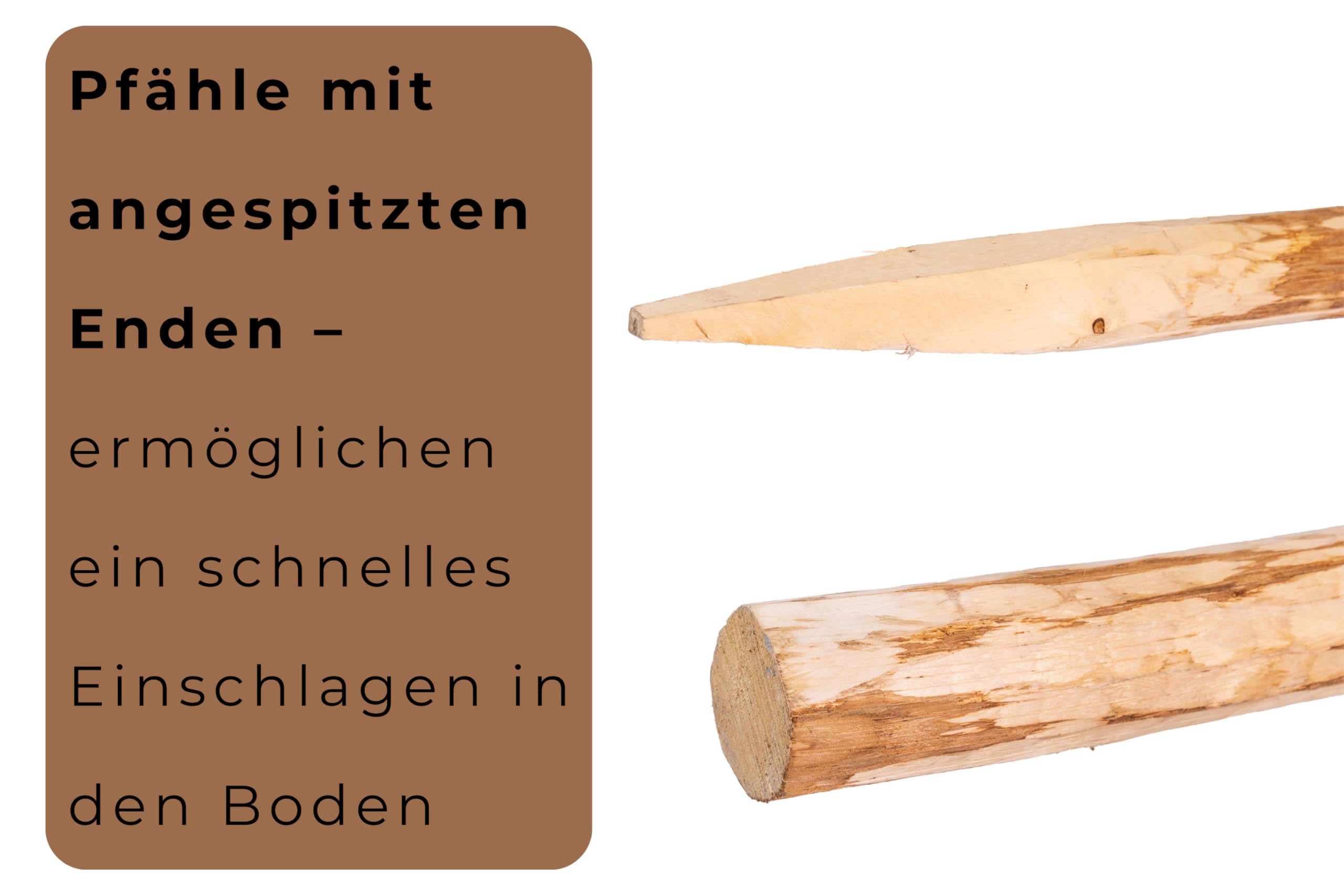 ø6-7 cm Lot de 6 Piquets Cloture en Bois Longueur 90 cm Pointe Aiguisée Noisetier Poteaux Rabotés Palissade Clôture de Jardin Piquets de Clôture pour Pâturage