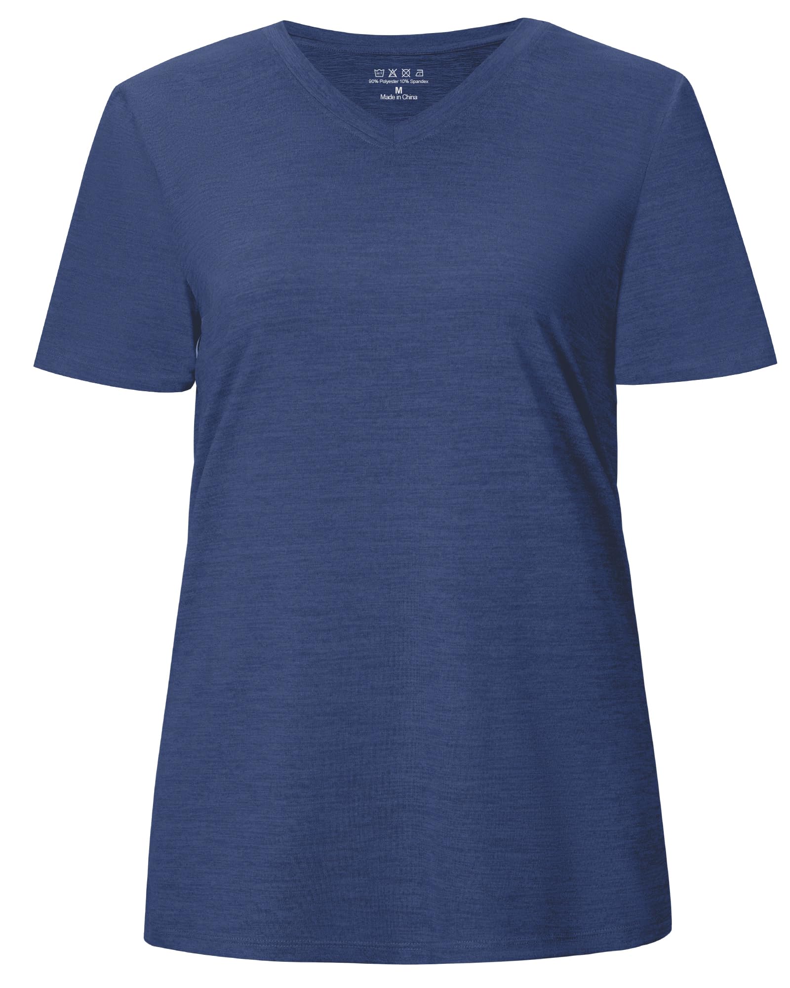 Runhit Sportshirt Damen Kurzarm UV Shirt UPF 50+ Sonnenschutz Funktionsshirt Atmungsaktiv Schnelltrocknend Laufshirt V-Ausschnitt Locker für Yoga Fitness Sport Gym