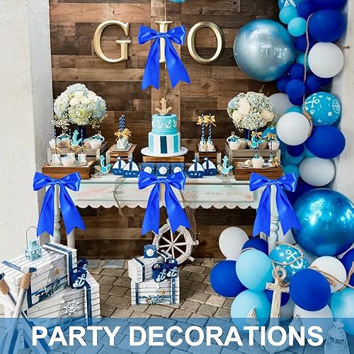 Miniatura 5 de TONIFUL Cinta de satén azul real, 3 pulgadas x 25 yardas, cintas de seda maciza para envolver regalos, manualidades, ramos florales, envoltura de