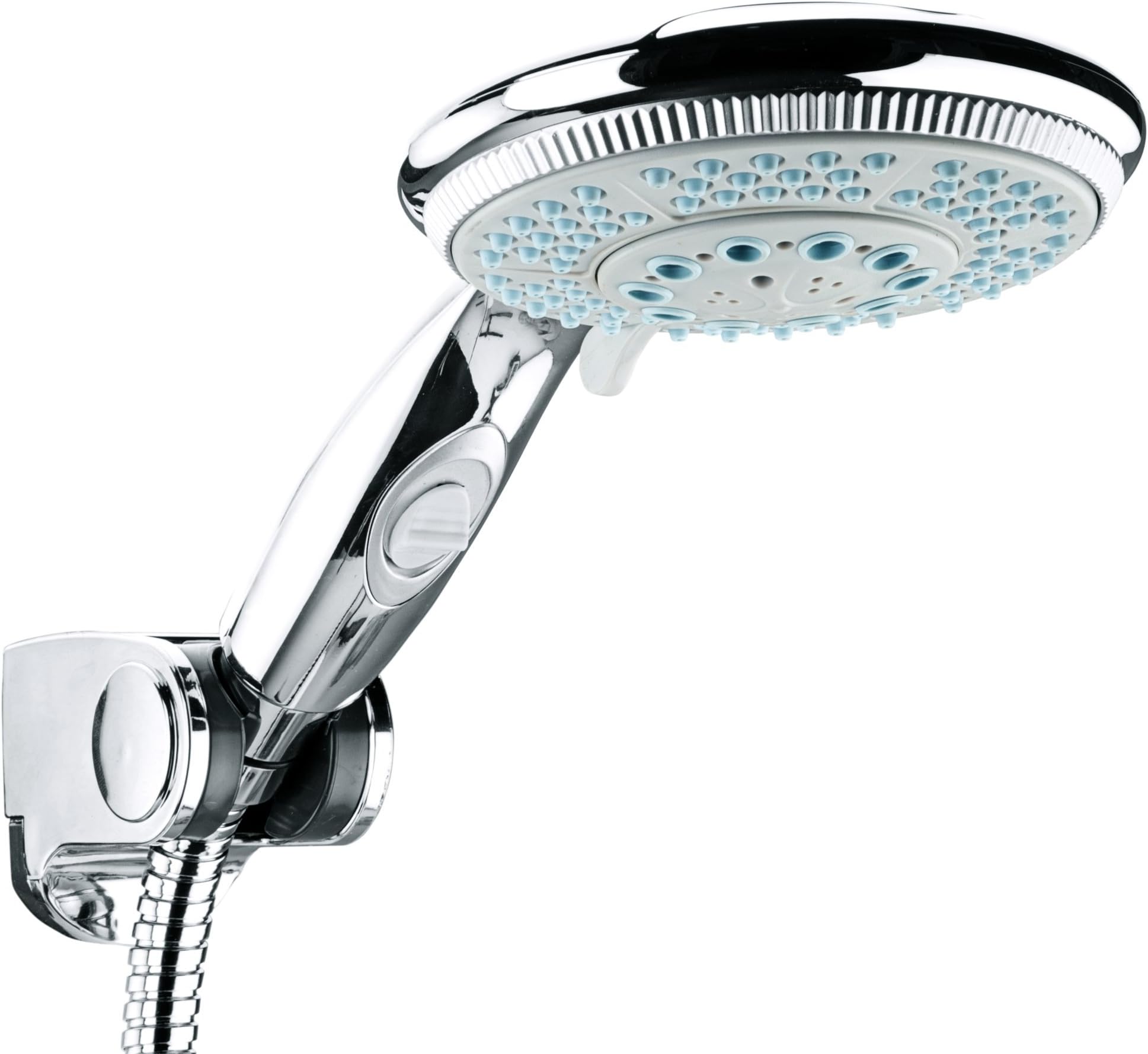 jocalvi Shower Head Set with Hose and Holder – 4 Spray Settings – 100 mm Shower Head and Water Stop Function – 1.5 m Shower Hose – for Bath and Shower