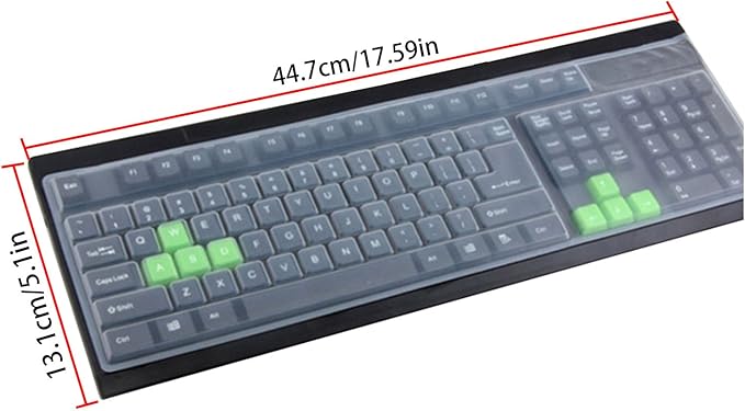 Funda Protectora de Teclado Silicona para PC 104/107 Teclas Transparente miniatura 4