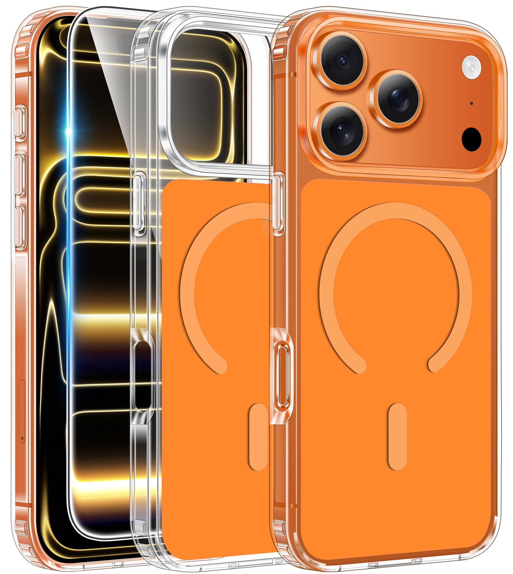 FNTCASE for iPhone 18 Pro Case / 17 Pro Case with Screen Protector