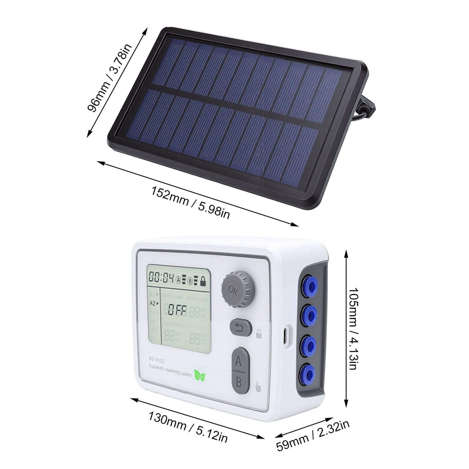 Fockety sistemas di Irrigazione Solare a Goccia, Kit di Irrigazione Automatica Wi-Fi con Timer per 20 Piante in Vaso, per Giardino Interno Ed Esterno, Serra, Balcone, Patio