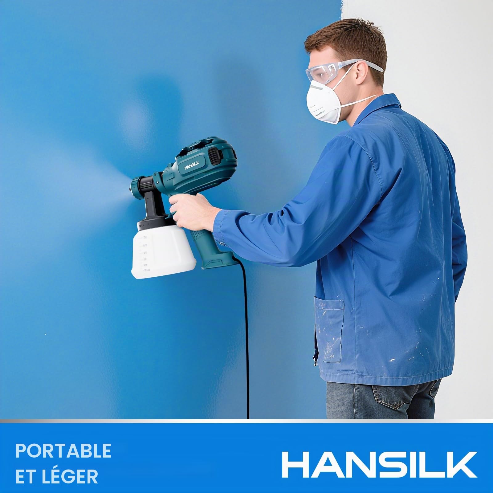 HANSILK Pistolet à Peinture 800W HVLP