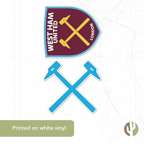 Miniatura 5 de Desert Cactus West Ham United FC - Calcomanía de vinilo de fútbol inglés, fútbol de la Premier League, botella de agua para laptop, álbum de