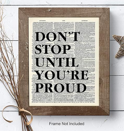 Miniatura 7 de Motivational Don't Stop Dictionary Art, Wall Decor Picture - 8x10 Upcycled Home Decoration Poster Print for Office, Apartment, Living Room, Gym,