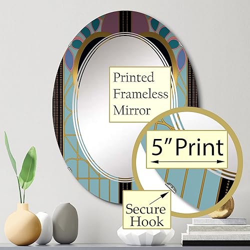 Miniatura 11 de Espejo de tocador Art Nouveau de corazón rosa y dorado, espejos de baño, espejos de pared para sala de estar, dormitorio, espejo ovalado, grande, 20