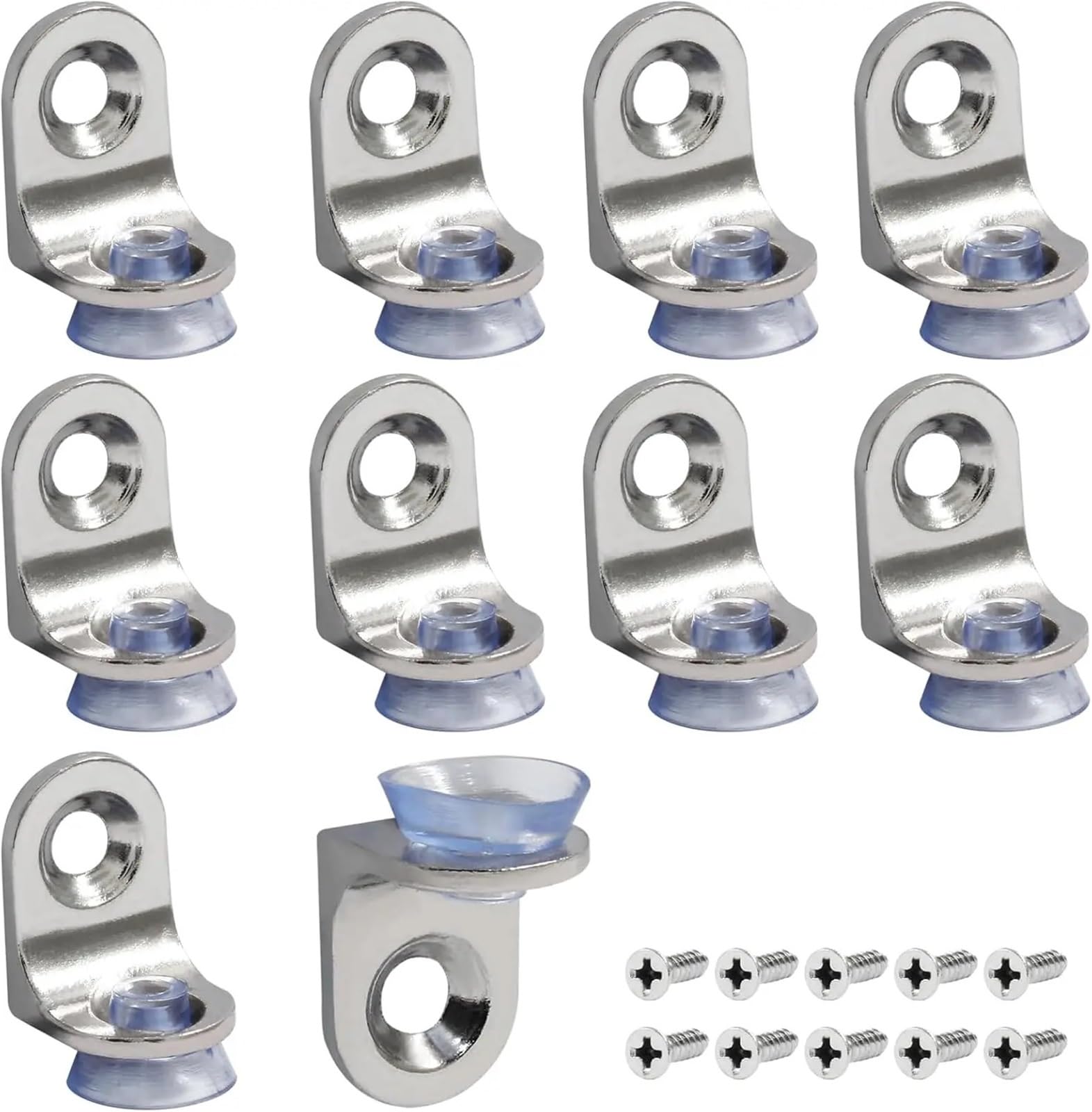 Rrypbovg 20Pcs 2Mm L Brackets 20/50 Pcs Glass Wood Shelf Suction Support Studs Hardware Pegs Shelves Fixed Wardrobes Partition(20Pcs 2Mm)