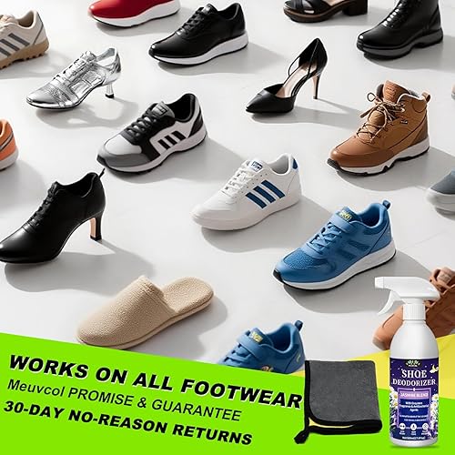 Miniatura 6 de Spray desodorante para zapatos, potente eliminación de olores de 17.6 onzas líquidas para zapatos, tenis, botas, tacos y cuero, aerosol de larga