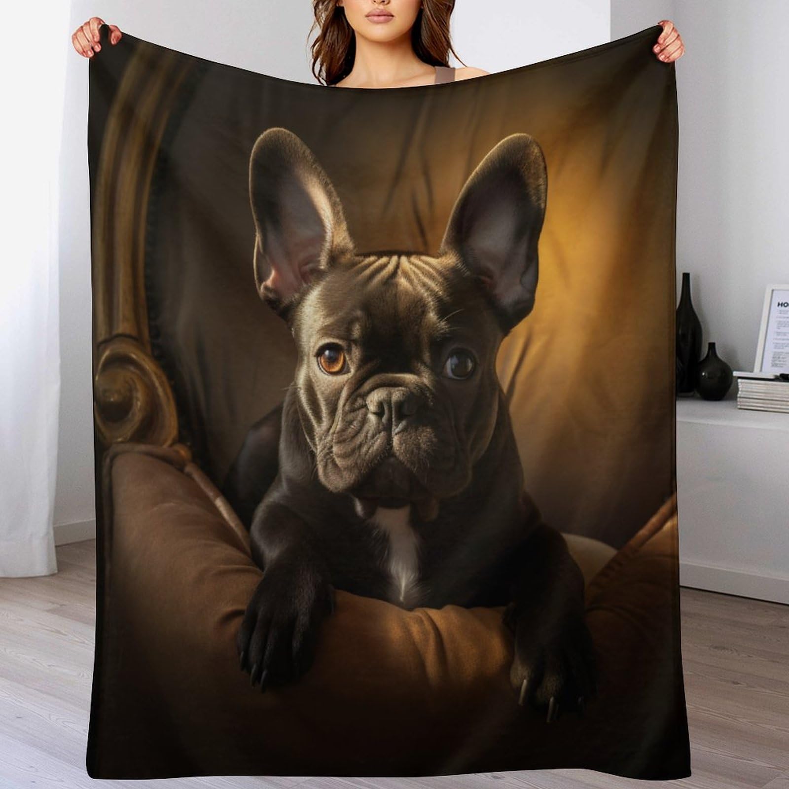 Lcwww French Bulldog Blanket Anti Pilling Throw Blankets Cozy Durable Throws For Office Couch Cinema Gifts Quality Washable 130×150Cm