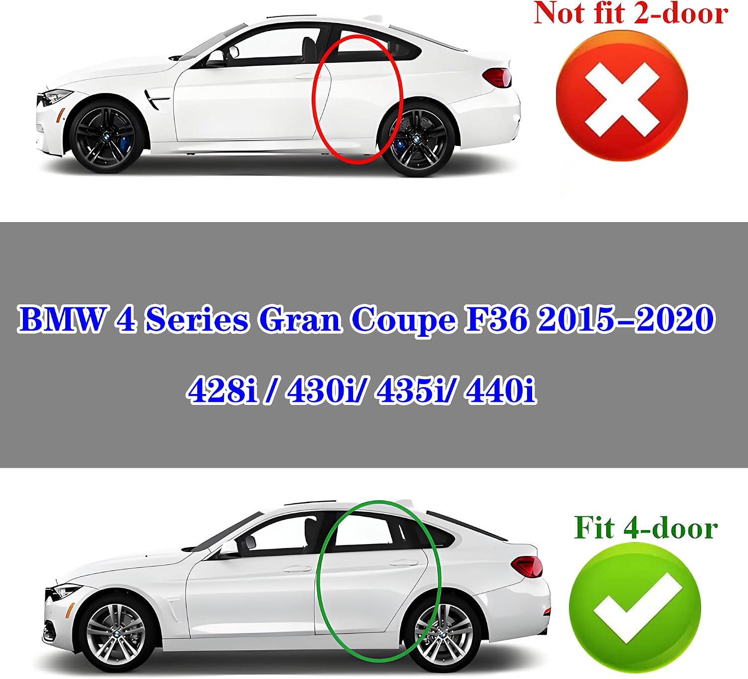 Rear Trunk Spoiler Wing ABS Fit for BMW 4 Series F36 Gran Coupe 4-Door 2015-2020 428i/ 430i/ 435i/ 440i PSM Style Decklid Lip Exterior Accessories(Glossy Black)