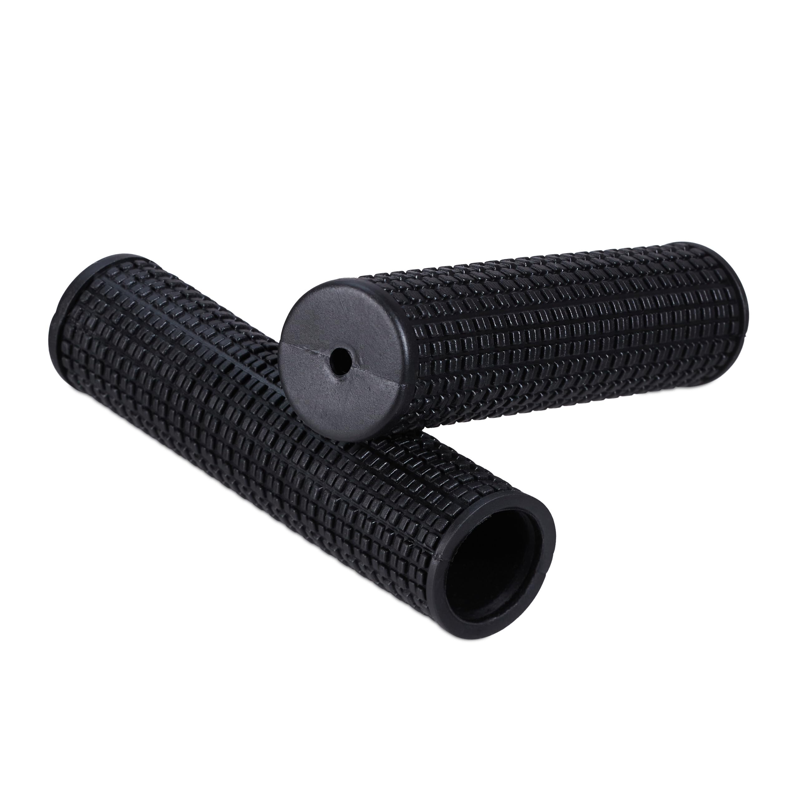 Relaxdays Bicycle Grips, Pair, Rubber, 22 mm Inner Diameter, Handlebar Covers for Mountain Bike, BMX, Scooter, Black