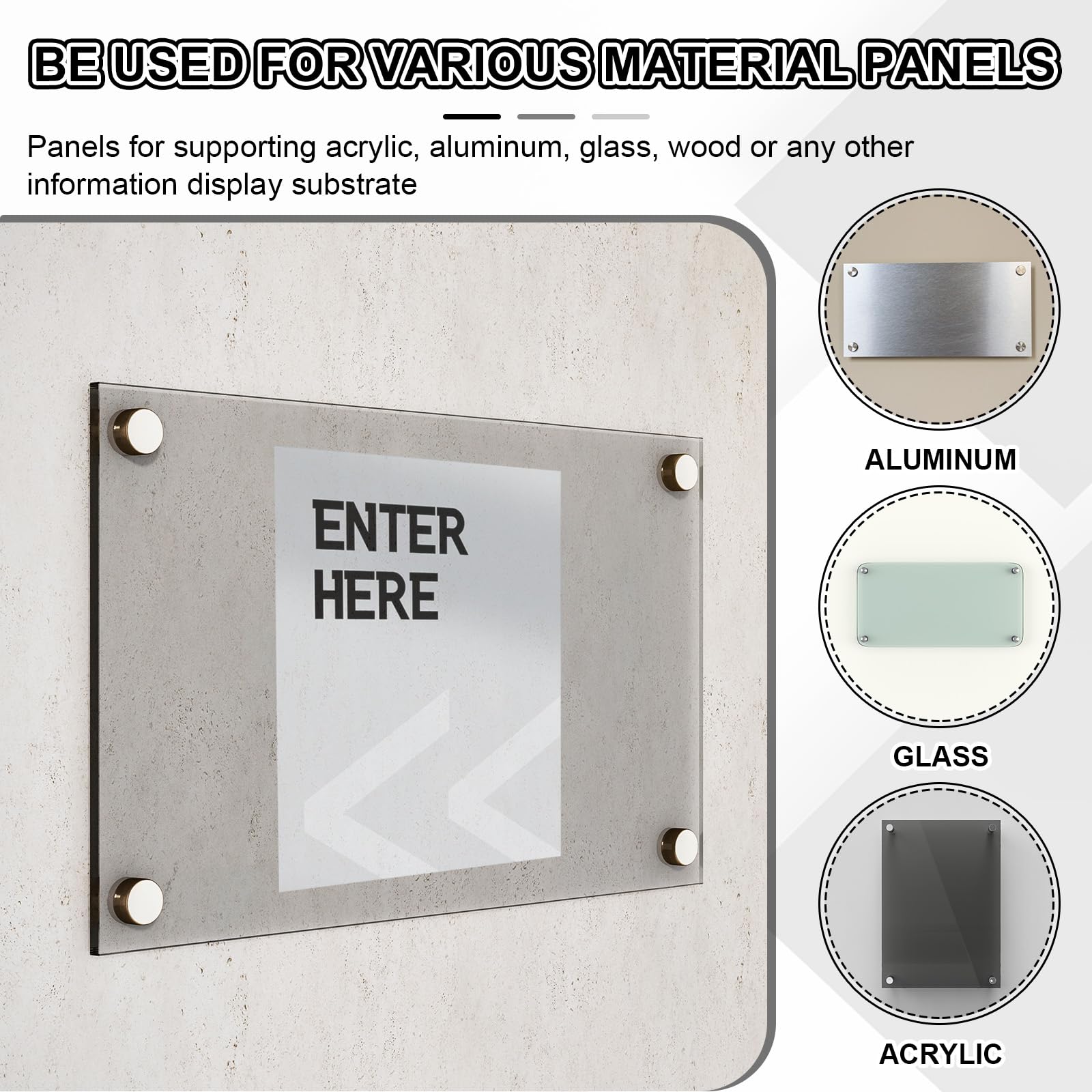 PATIKIL Lot de 8 vis entretoises de 2,5 x 3 cm en acier inoxydable - Matériel de montage pour panneau mural, publicité, clou pour accrocher des panneaux en acrylique - Cadre photo, argenté