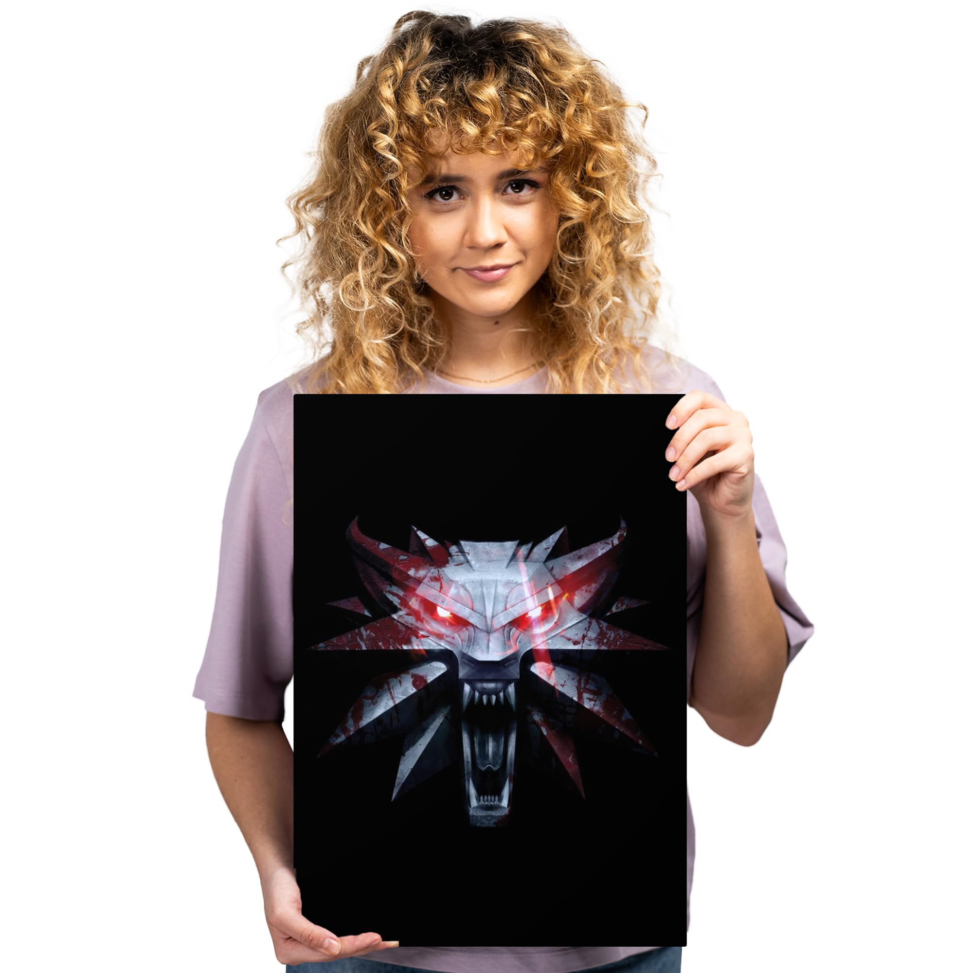 Displate Poster In Metallo - Decorazioni da Parete Decorazione Murale - Witcher 3 - Medallion - 32 x 45 cm Matt