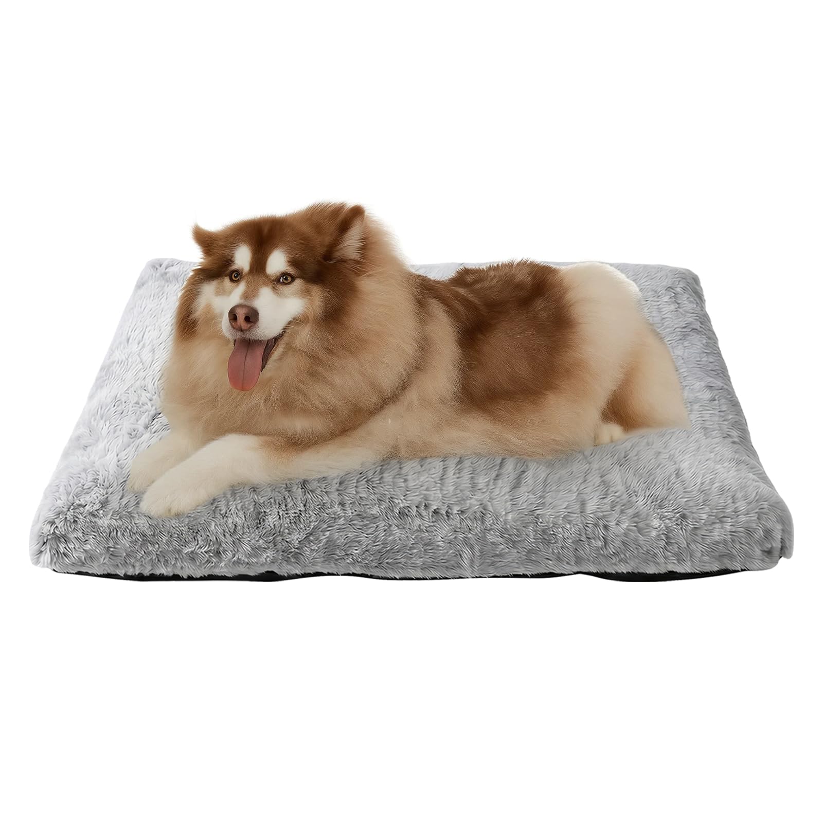 Skylos Extra Large Dog Bed, Calming Dog Bed with High-Density Filling, Non-Slip Bottom, Machine Washable Pet Bed for Crate, Car & Home, Grey 120x90x5cm