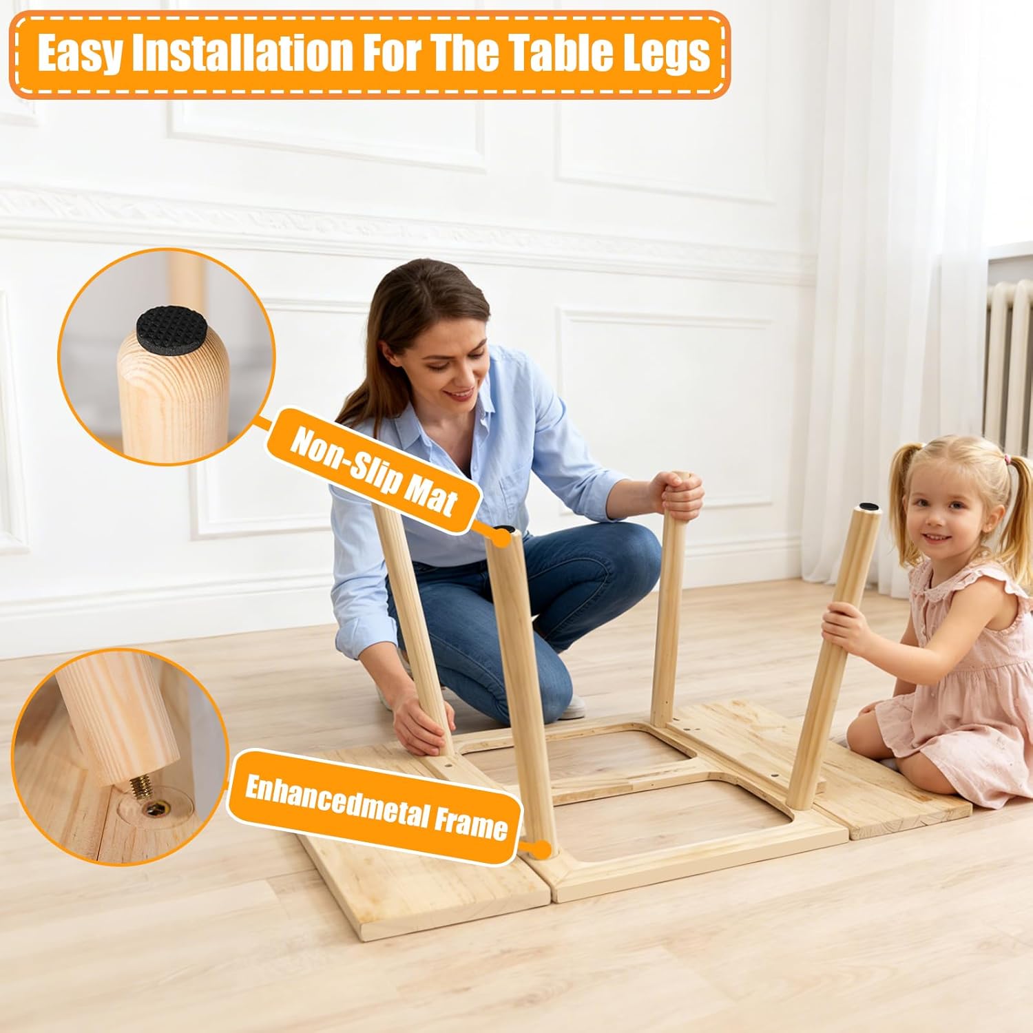 Large Solid Pine Wood Folding Table with Flip Top & 2 Built-in Storage Basins, Multi-Functional Home Office Desk, 38.8" x 24.4", Natural Wood Finish