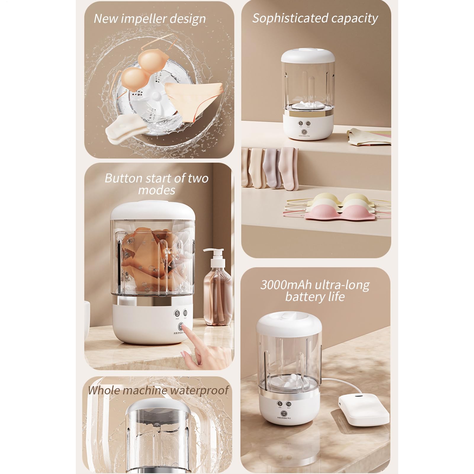 Pralka Mała Mała Bezprzewodowa Do Prania Bielizny | Domowe Akcesoria Do Domu Akademik Biwak Podróż