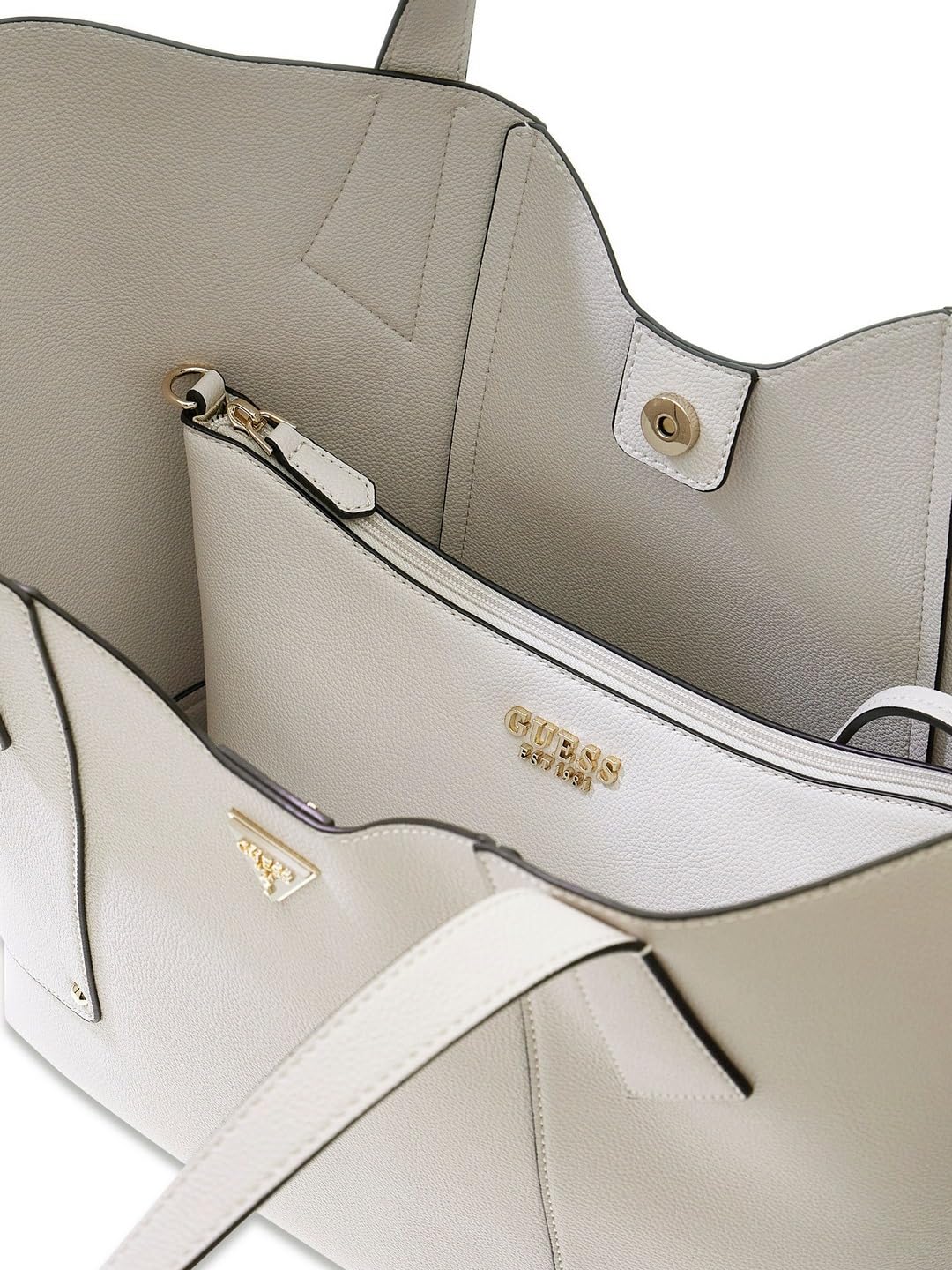 GUESS bolso shopper Darcy 2 in 1 Tote Stone gris claro