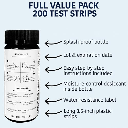 Miniatura 4 de 200 tiras de prueba de desinfectante cuaternario, servicio de alimentos, 0-500 ppm (QAC), tira de prueba cuaternaria, tiras de prueba de varios quat