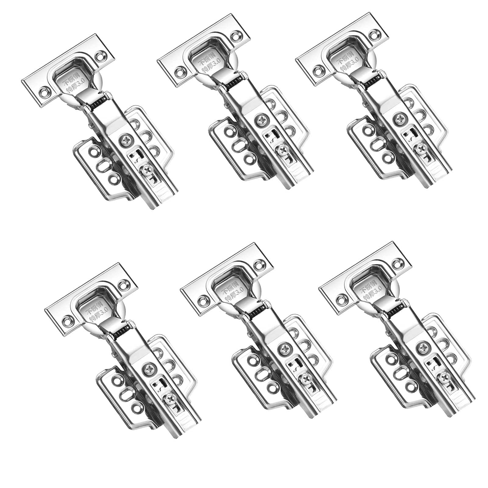 Nvsfzgiyg One Color Kitchen Cabinet Hinges, 6 Pack Cupboard Door Soft Closing Full Overlay Hinge Quiet Close Hardware For With Mounting Screws,A(A)