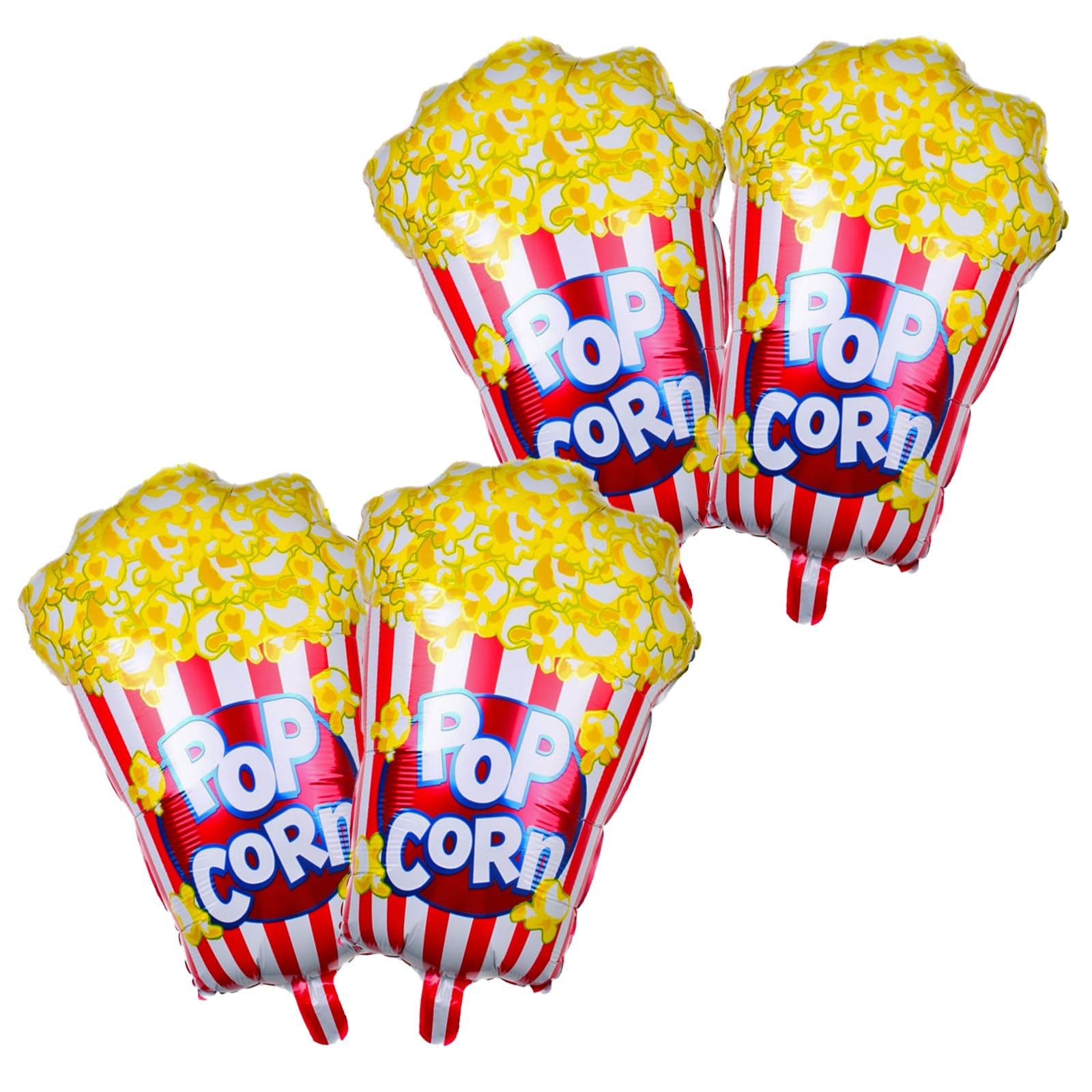 4PCS Popcorn Balloons Foil Aluminum Birthday Balloon Party Decorations for Party Happy Birthday Snacks Themed Party Supplies