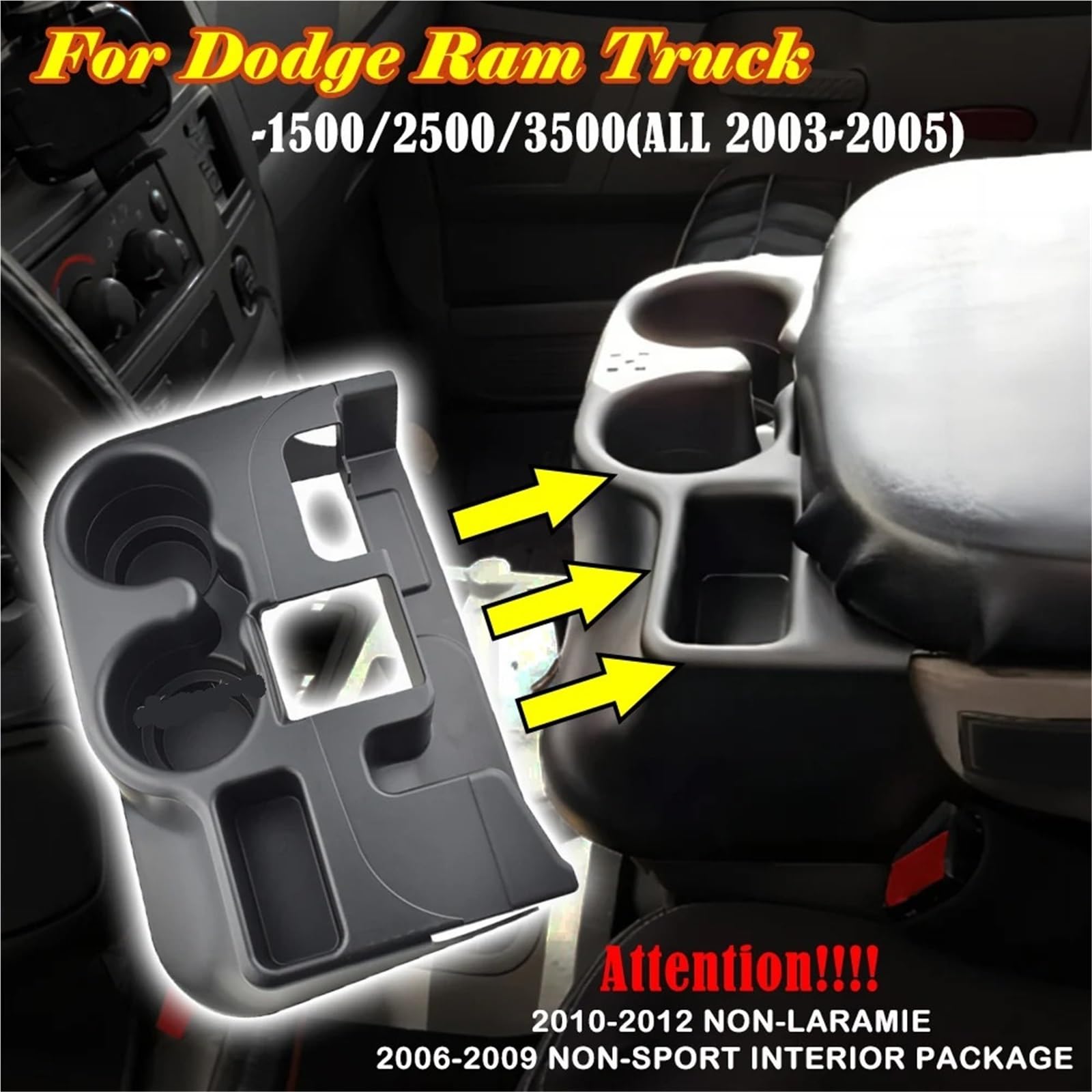 Ochrona Podłokietnika Pasuje do Dodge, pasuje do Ram 1500, 2500, 3500, 2003-2012, konsola środkowa samochodu, uchwyt na kubek na wodę, butelkę z napojem, tacka na monety