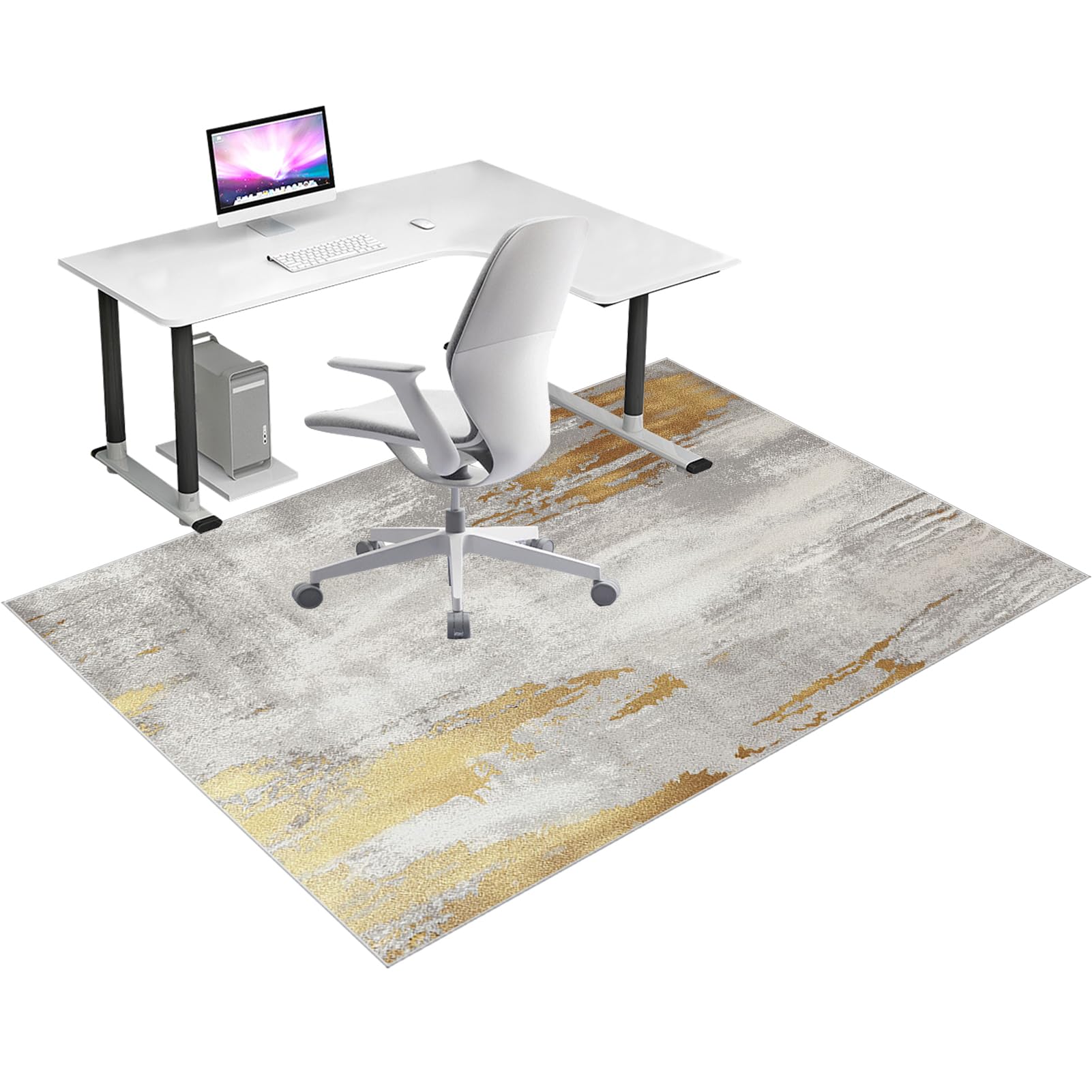 Tapis de chaise de jeu 160x180 cm antidérapant pour protection de sol de bureau robuste
