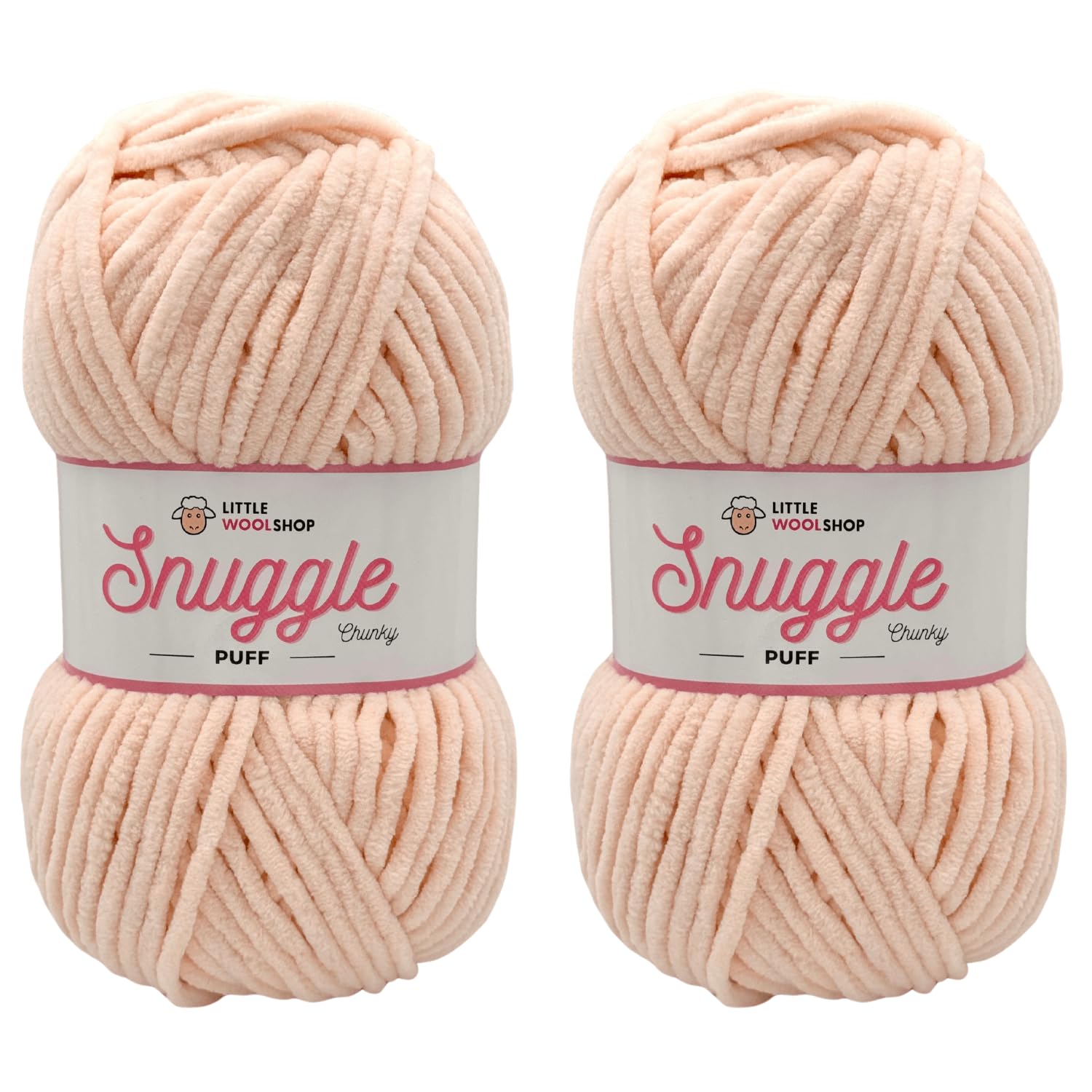 LittleWoolShop Snuggle Puff Chunky Chenille Yarn 100g - 100% Supersoft Polyester (Rosé Blush 4326, Pack of 2)