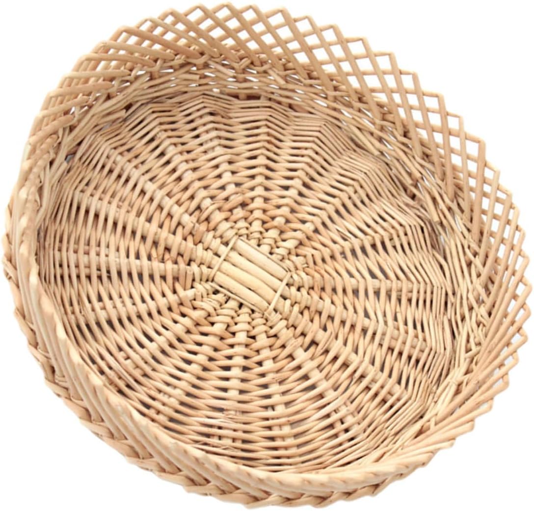 Willow Basket 31x10cm, Wicker Storage Basket for Kitchen Fruit and Egg Organization, Handwoven Natural Willow Tray for Home Pantry and Food Storage