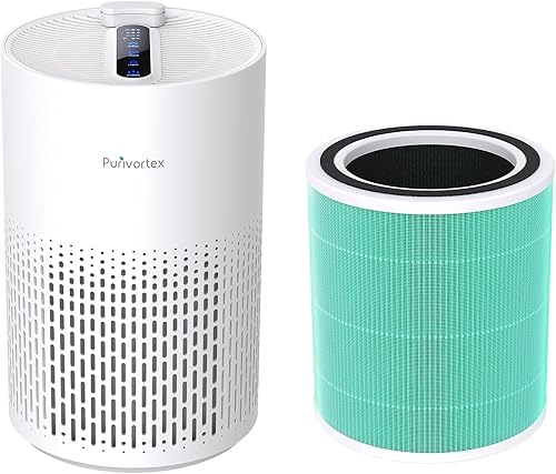 Purificadores de aire y un filtro HEPA más para A11ergies, polen, humo, polvo, caspa de mascotas, olor, cabello, sin ozono, limpiador silencioso de