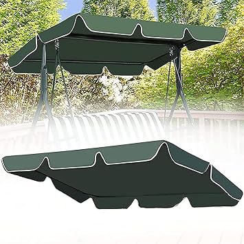 Swing Chair Canopy Replacement, 2 & 3 Seater Garden Swing Seat Cover   Waterproof, Windproof, Anti-UV, Heavy Duty Rip Proof Hammock Top Cover,replacement canopyCover Only Size 142 * 120 * 15cm