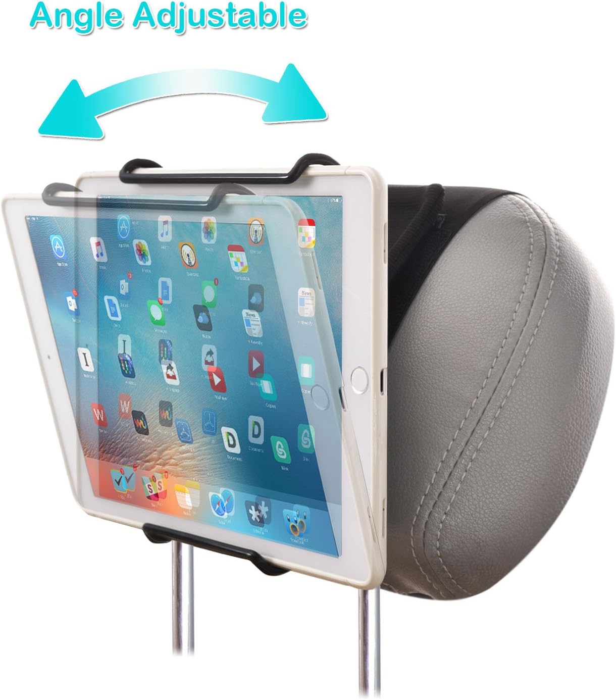 WANPOOL Universal Car Headrest Mount Holder with AngleAdjustable Clamp for Use with iPads