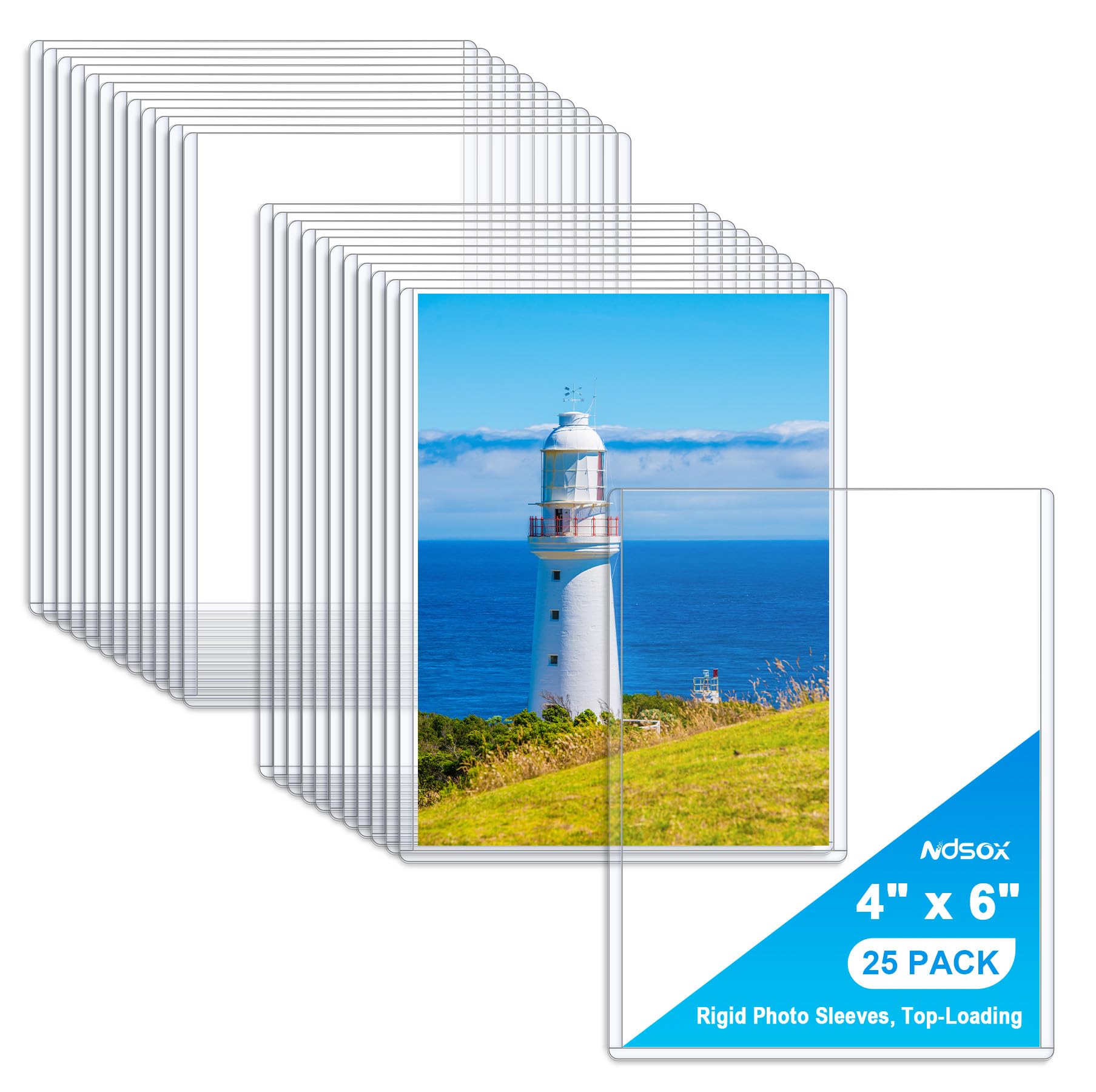 Ndsox 25 Pack 4" x 6" Rigid Print Protectors Rigid Picture Photo Sleeves Clear Hard Plastic Sheet Protectors Top-Loading Photocard Holders Page Sleeves for Paper, Photos, Postcards, Game Trading Cards โ image 1