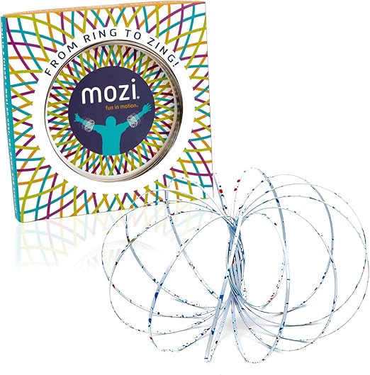 Mozi Geometric Magic Flow Bracelet - Easy to Use - 3D Bracelet Spiral Toy, Spinning Bracelet Spiral for Children and Adults (White Splatter)