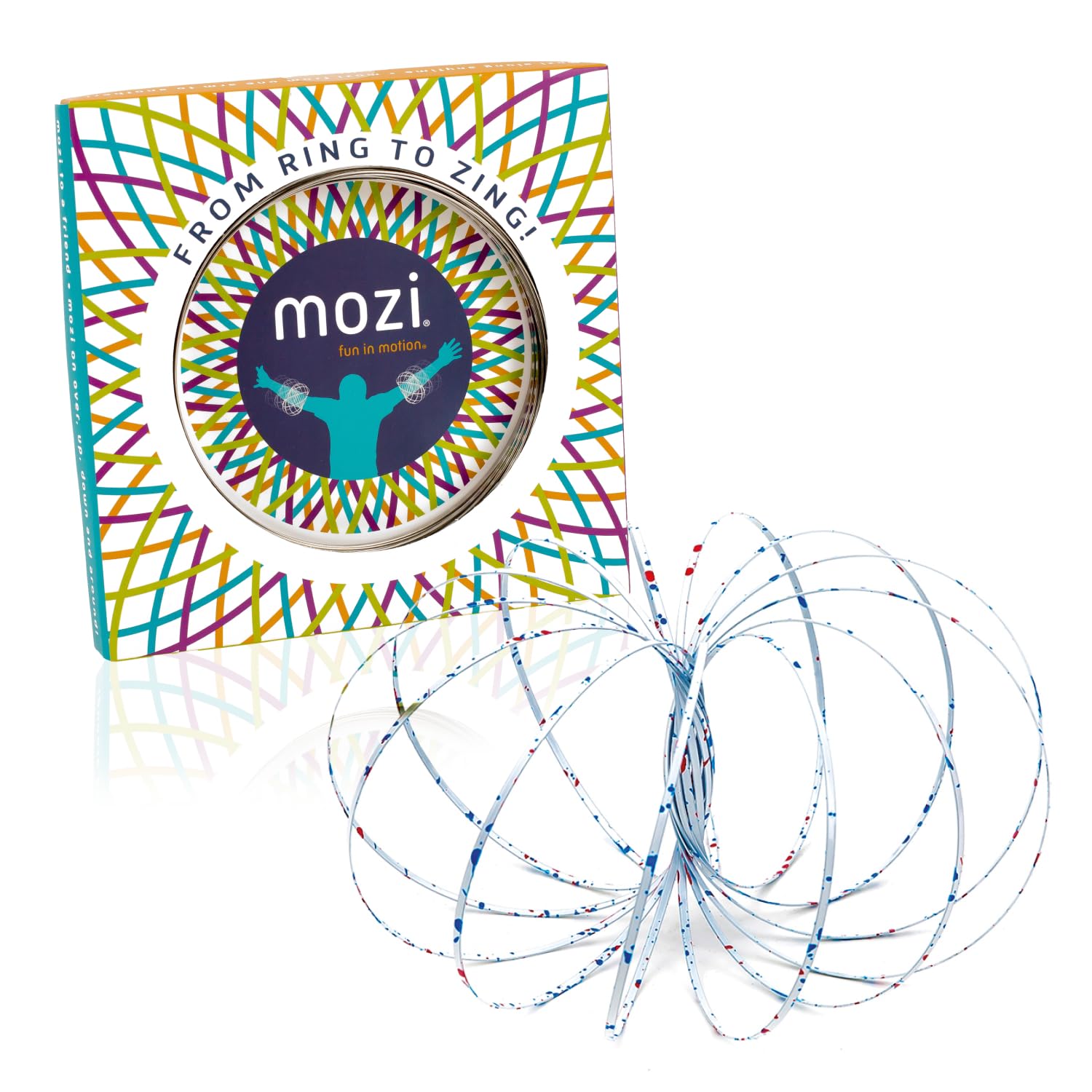 Mozi Geometric Magic Flow Bracelet - Easy to Use - 3D Bracelet Spiral Toy, Spinning Bracelet Spiral for Children and Adults (White Splatter)