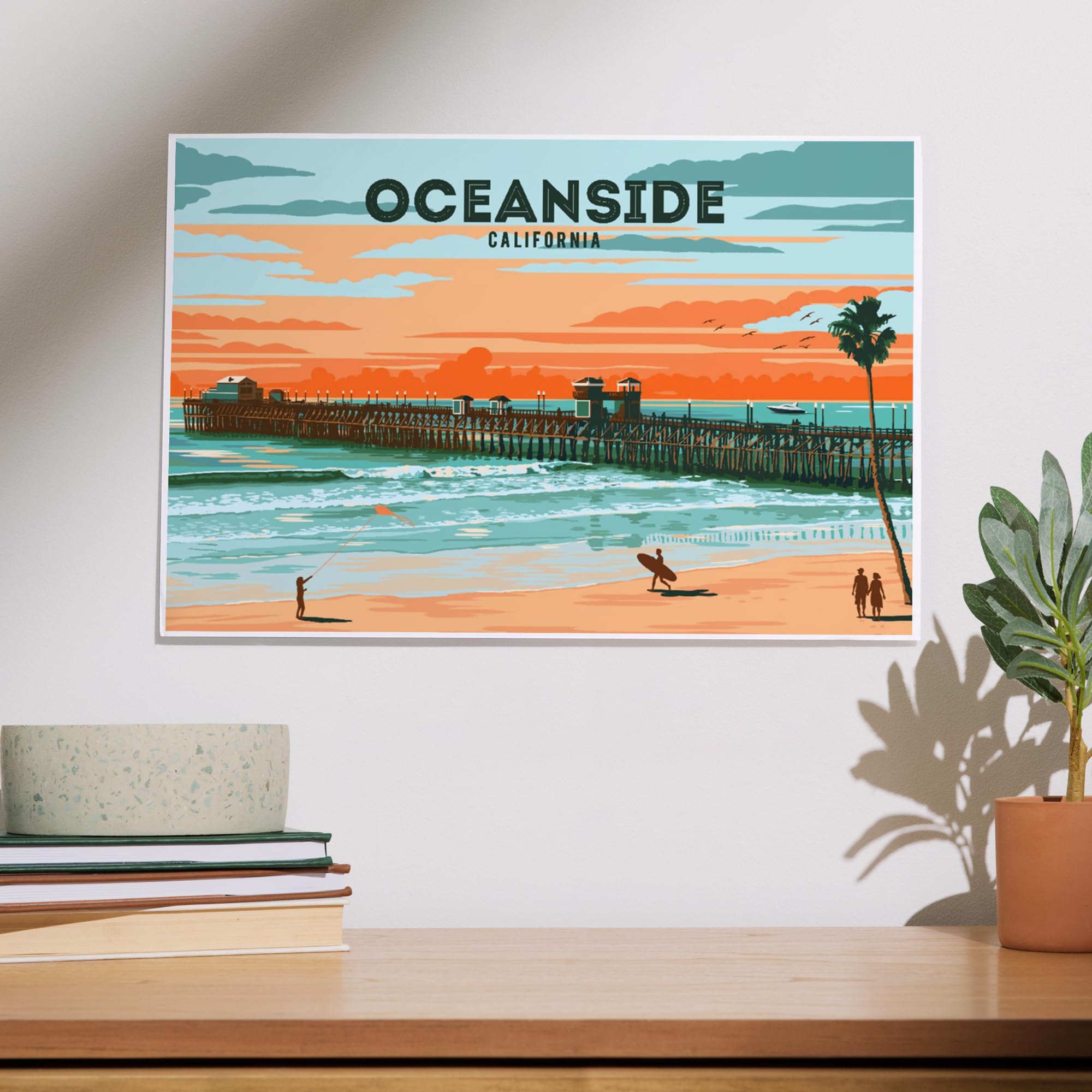 Amazon.com: Lantern Press Print, Oceanside, California, Pier