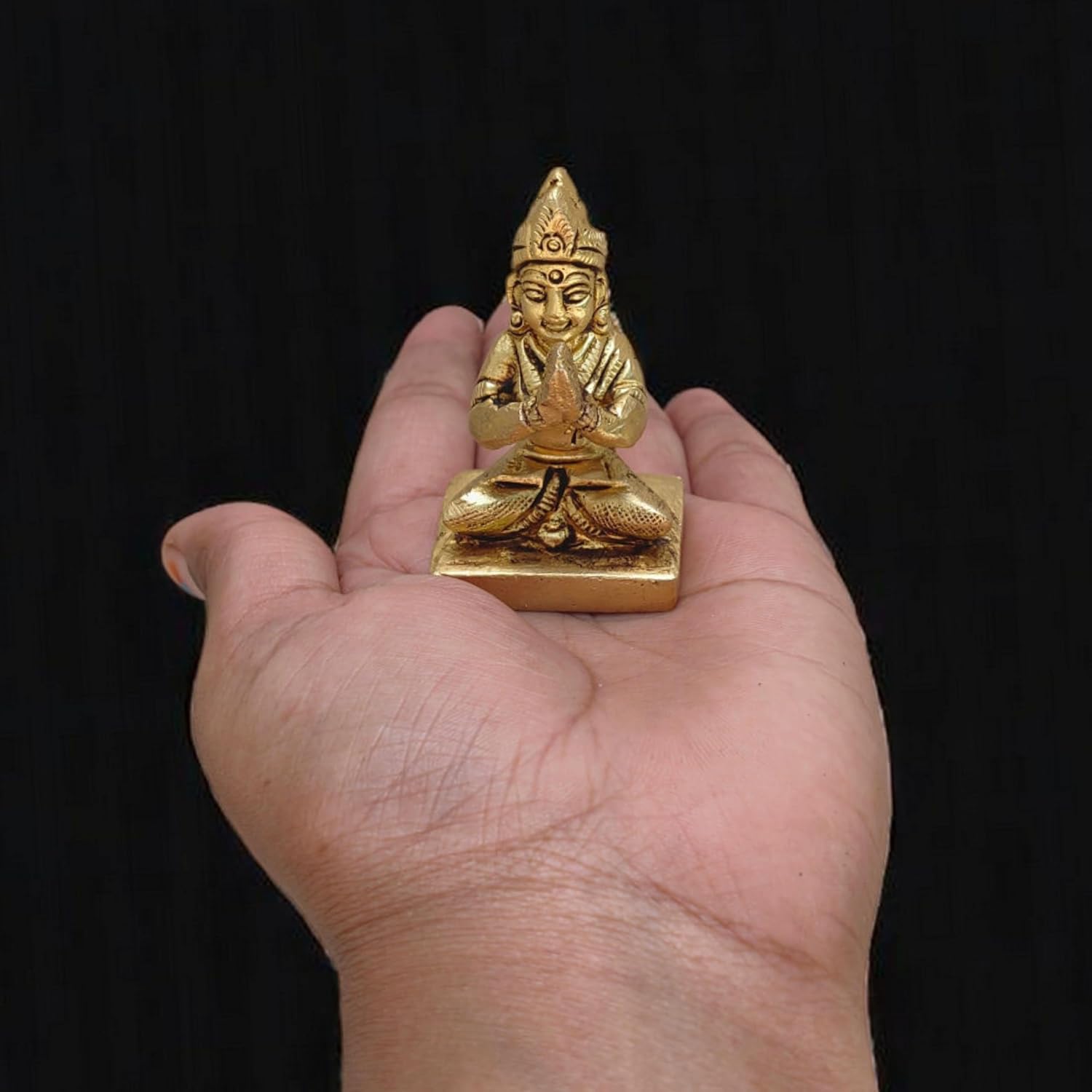 Brass Parvati Idol Murti Statue – 2" Inch Hindu Goddess Sculpture for Home, Office, Desk, Temple, Puja Room – Divine Decor & Spiritual Gift for Housewarming, Meditation, or Workplace