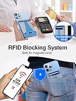 Vista 6 de HiWe Magsafe - Soporte magnético con soporte ajustable, diseño de torre Eiffel, ventana de identificación abierta, soporte para 8 tarjetas, cuero