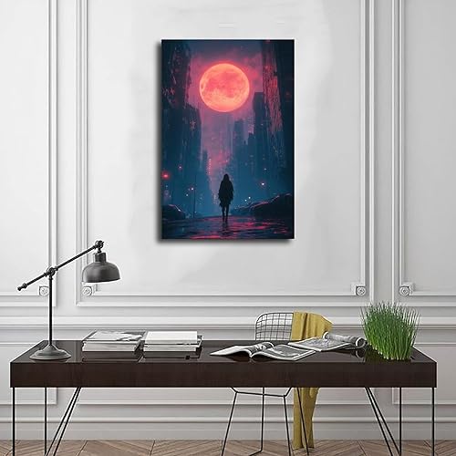 Miniatura 3 de XAHOR Póster digital Dreamscape - Impresión de arte cibernético Synthwave - Decoración de pared estética para jugadores y creadores, póster de