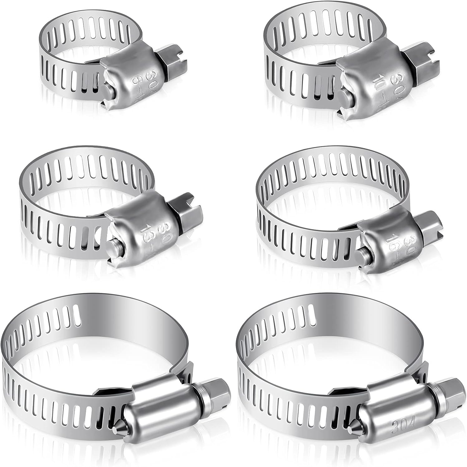 6 Pieces Hose Clamp Adjustable Pipe Tube Clamps Butterfly Clip for