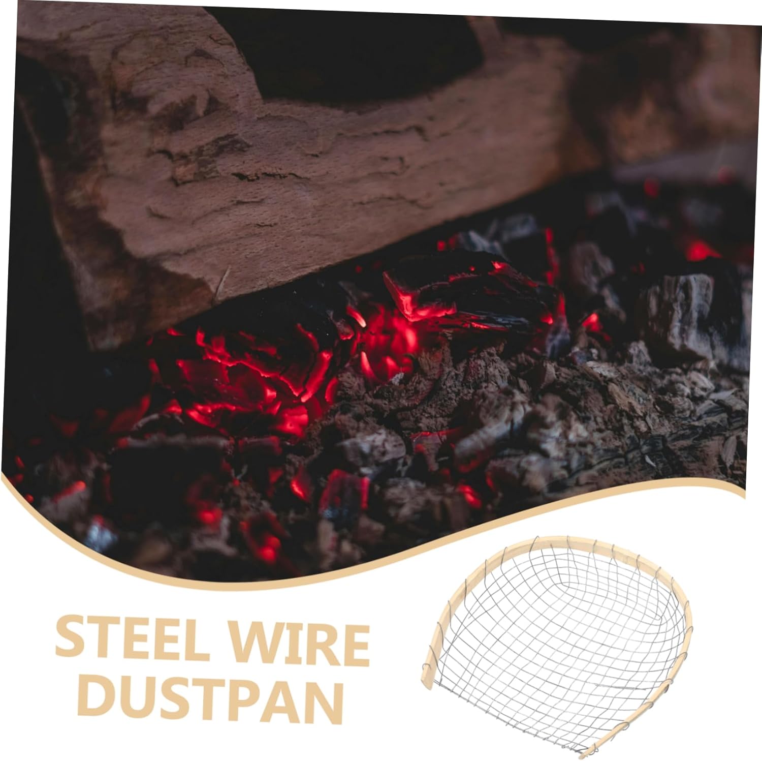 STOBAZA Wire Sifting Dustpan Portable Sieve Pan for Coal Cleaning Mesh Filter Tool for Courtyards and Gardens Lightweight and Heat Resistant Design