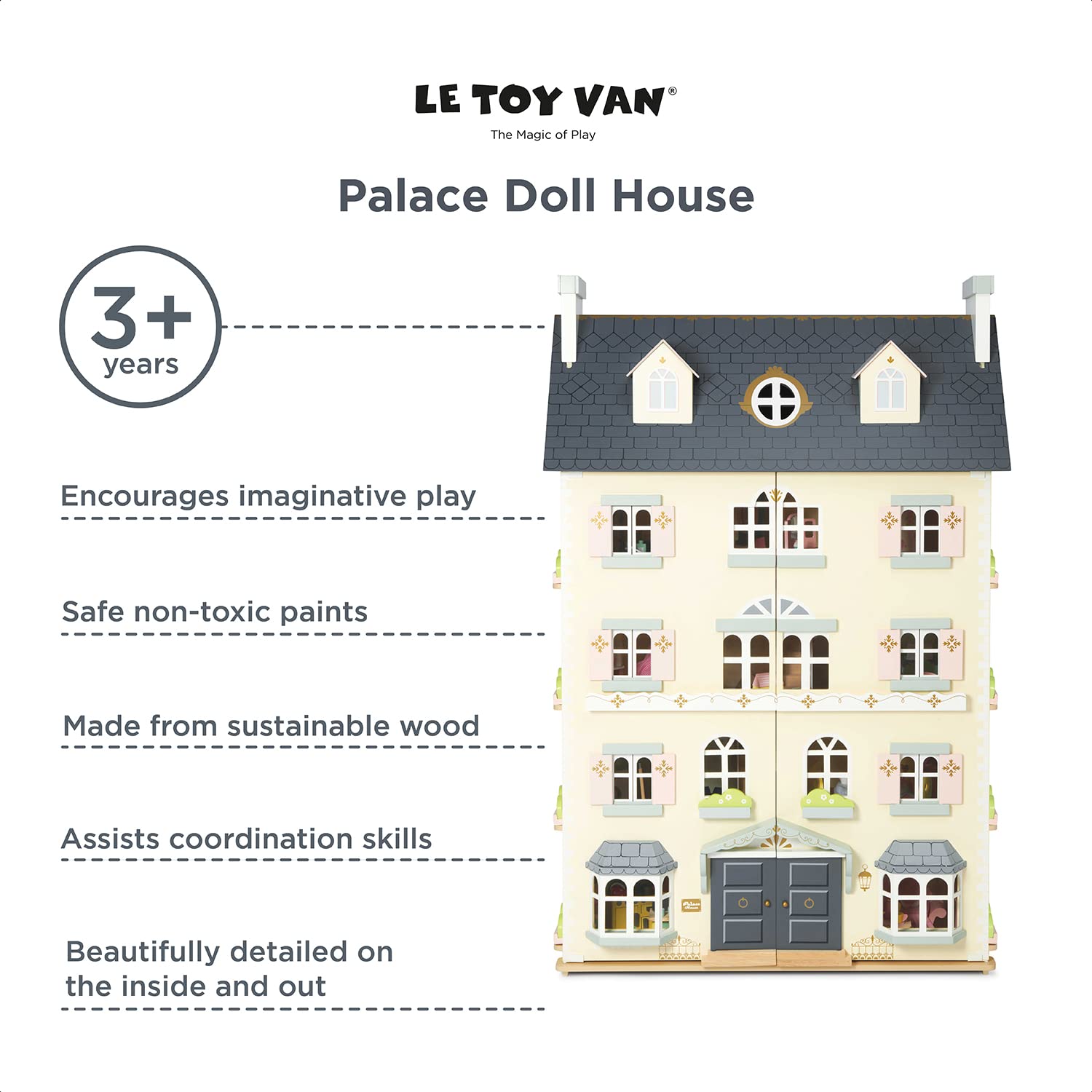 Le Toy Van Palace House Large Wooden Doll House Great As a Gift 5