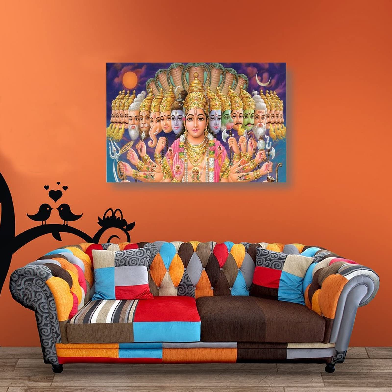Wandbild Indischer Gott Sai Baba – 30x45 Cm, Gerahmte Leinwand, Fertig Zum Aufhängen, Für Wohnzimmer & Mehr