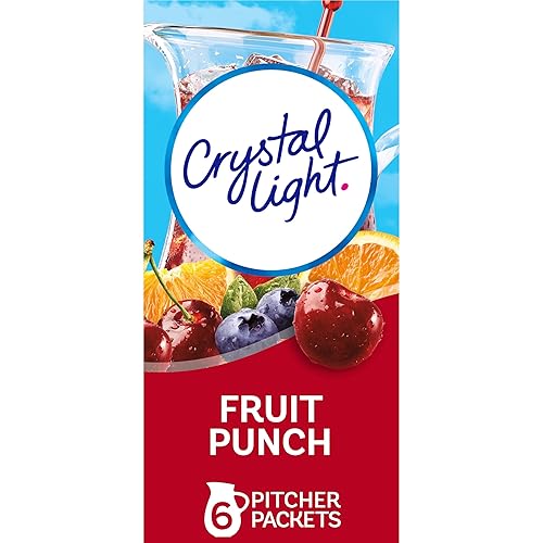 Crystal Light Mezcla de bebida en polvo con ponche de frutas sin azúcar, bajas en calorías, 72 paquetes para jarras