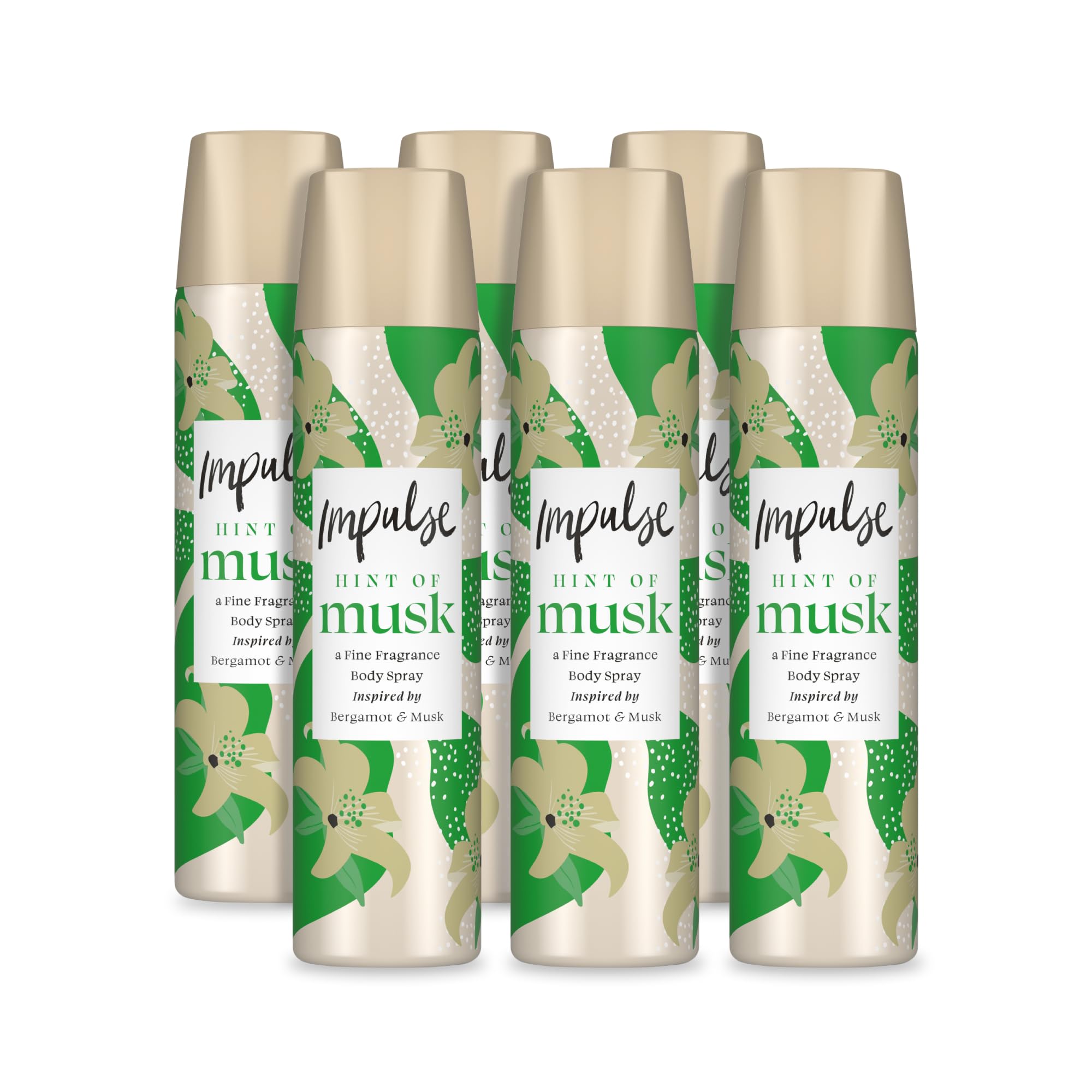 Impulse Hint of Musk Women's Body Spray, 75ml, Pack of 6