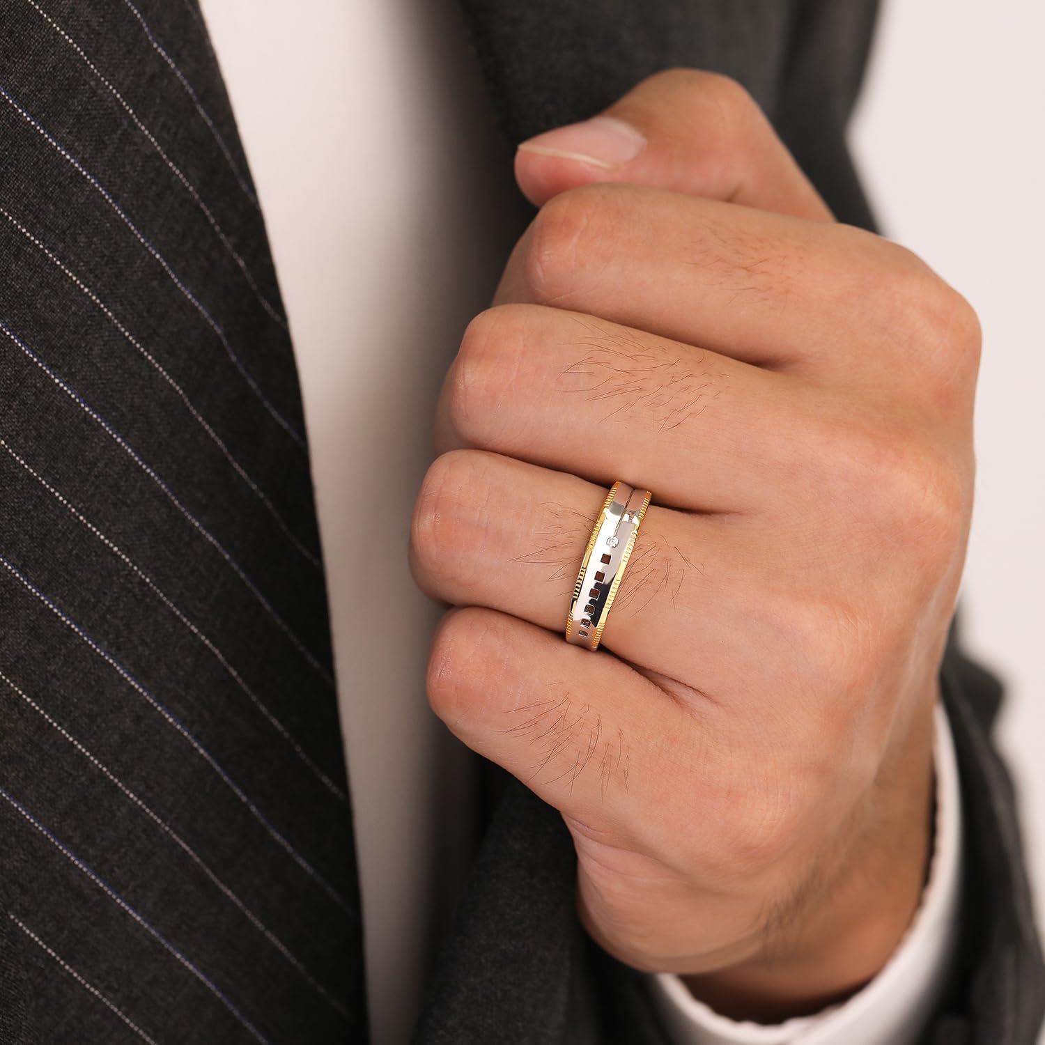 Meissa Fedi Nuziali Abbinati per Coppie 2 Pezzi, Anelli Coppia Placcati Oro Regolabili, Anelli Promessa Bridali, Anelli di Fidanzamento per Anniversario e San Valentino