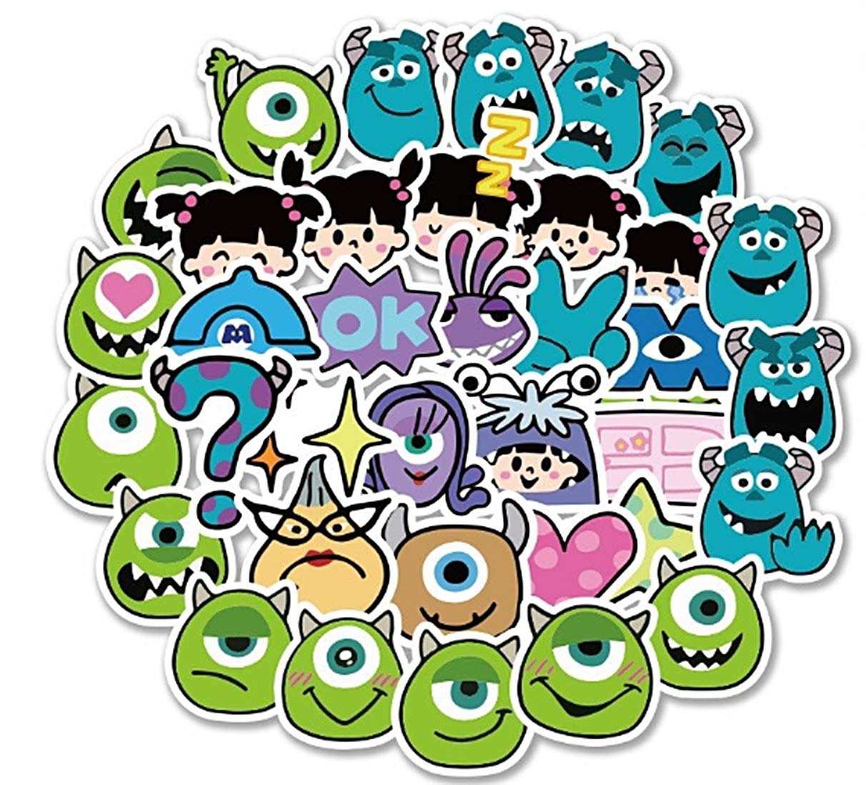 Monster Inc Decal Vinyl Stickers Assorted Lot of 40 Pieces