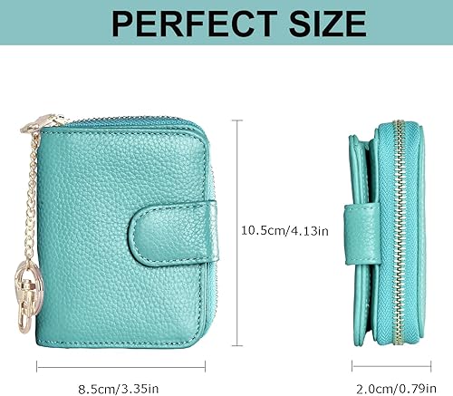 Miniatura 2 de Beurlike Cartera de tarjeta de crédito RFID para mujer, estuche organizador de cuero para mujer, pequeño titular de la tarjeta de seguridad