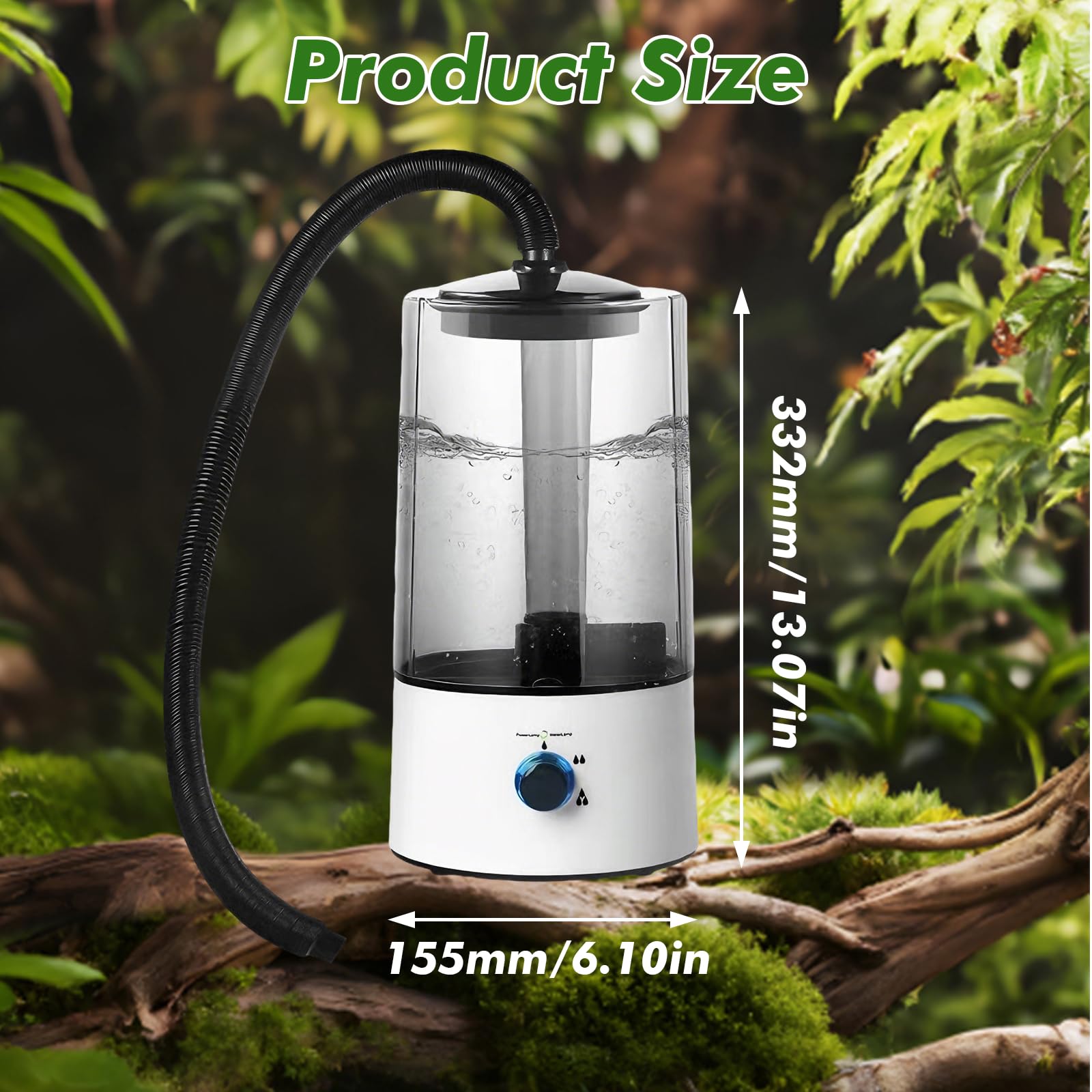 Umidificatore rettile terrario, accessorio per terrario con tubo di spruzzo regolabile, nebulizzatore ultraleggero con protezione contro il funzionamento a secco per rettili, anfibi e piante tropicali